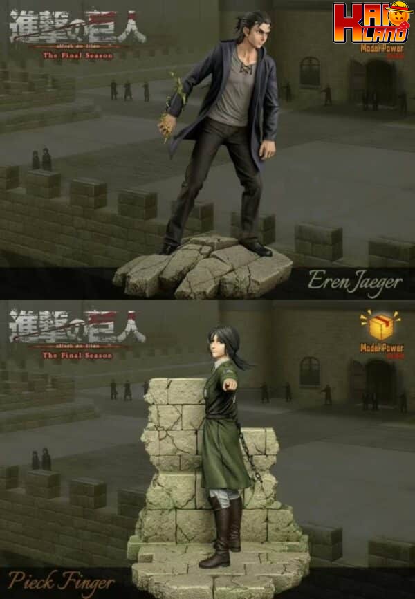 Attack on Titan Model Power Studio Eren Yeager x Pieck Resin Statue 1