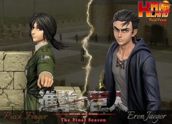 Attack on Titan Model Power Studio Eren Yeager x Pieck Resin Statue 2