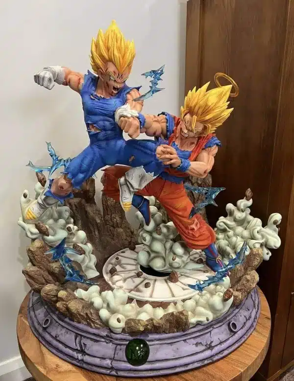 Dragon Ball F4 Studio Goku Vs Majin Vegeta Resin Statue 1 jpg