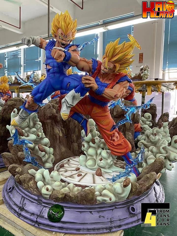 Dragon Ball F4 Studio Goku Vs Majin Vegeta Resin Statue 2