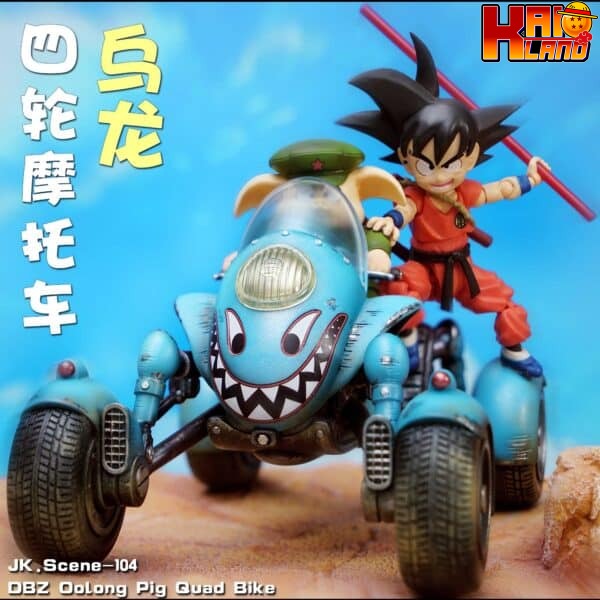 Dragon Ball JacksDo Studio Oolong Four wheeled Motorcycle Resin Statue 1