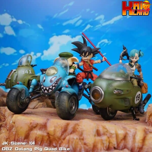 Dragon Ball JacksDo Studio Oolong Four wheeled Motorcycle Resin Statue 2