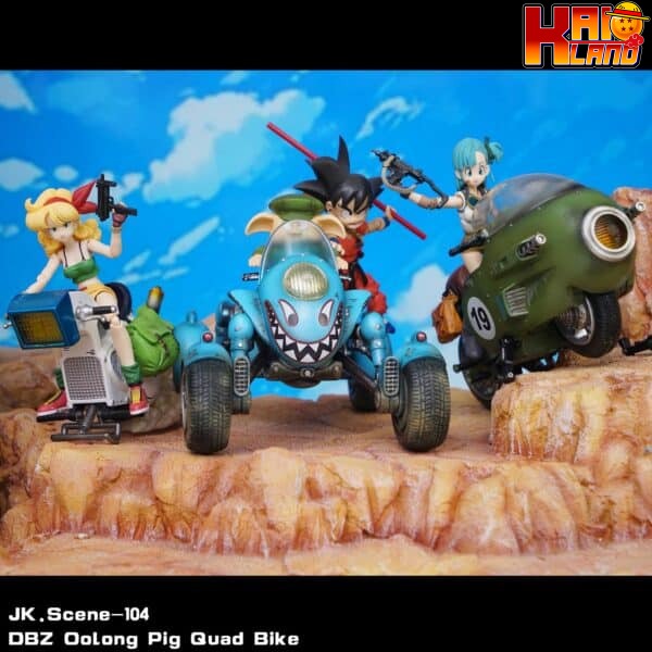 Dragon Ball JacksDo Studio Oolong Four wheeled Motorcycle Resin Statue 3