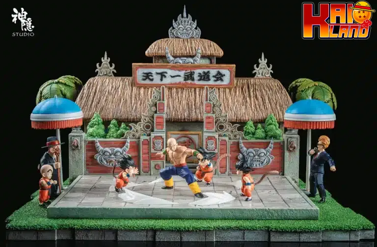 Dragon Ball ShenYin Studio Tenkaichi Budokai Goku vs Ten Shin Han Resin Statue 0