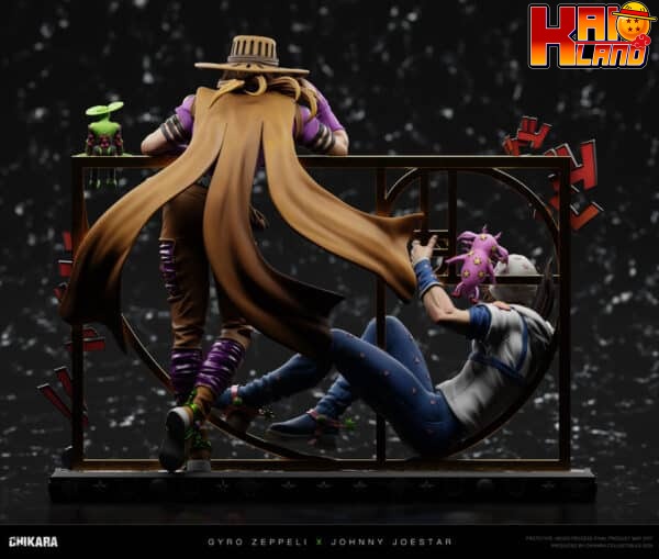 JoJos Bizarre Chikara Studio Gyro Zeppeli x Johnny Joestar Resin Statue 3