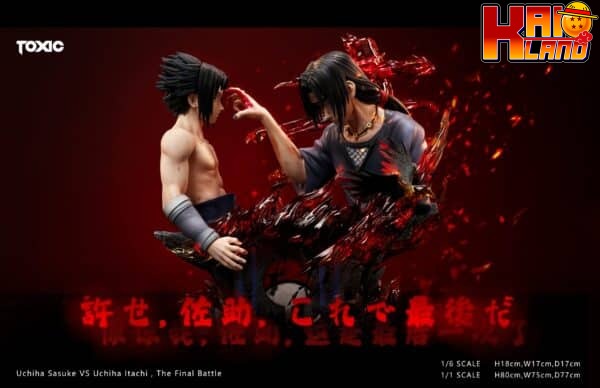 Naruto Toxic Studio Bust Uchiha Sasuke vs Uchiha Itachi Resin Statue 1 scaled