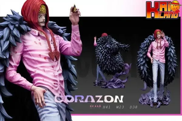 One Piece Super Bomb Studio Corazon x Doflamingo x Child Trafalgar D Water Law Resin Statue 2 jpg