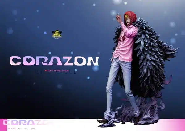 One Piece Super Bomb Studio Corazon x Doflamingo x Child Trafalgar D Water Law Resin Statue 4 jpg