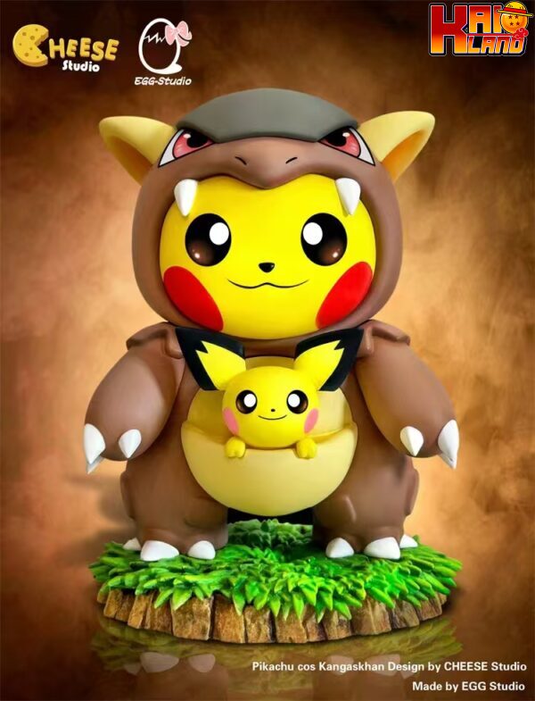 Pokemon EGG x CHEESE Studio Pikachu Cos Kangaskhan Resin Statue 1