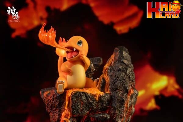 Pokemon ShenYin Studio Charmander on Lava Resin Statue 3 scaled