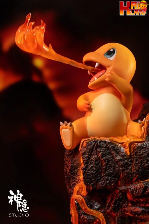 Pokemon ShenYin Studio Charmander on Lava Resin Statue 4 scaled