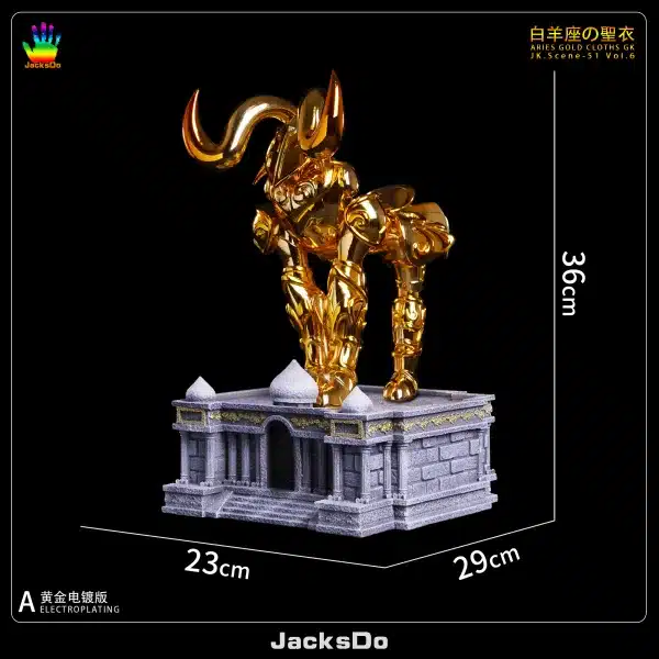 Saint Seiya JacksDo Aries Gold Cloths Resin Statue 1 jpg