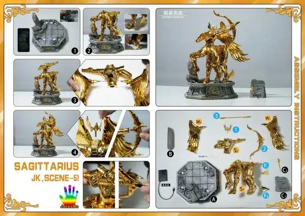 Saint Seiya JacksDo Sagittarius Gold Cloths Resin Statue 3 jpg