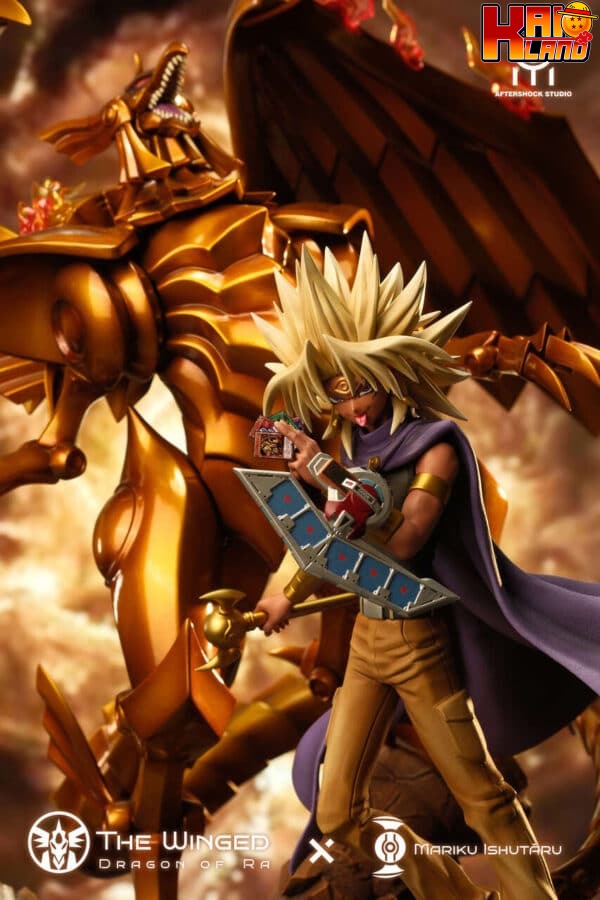 YuGiOh Aftershock Studio The Winged Dragon of Ra x Marik Ishtar Resin Statue 8