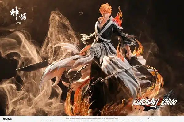 Bleach Myth Studio Double Blades Ichigo Kurosaki Resin Statue 2 scaled