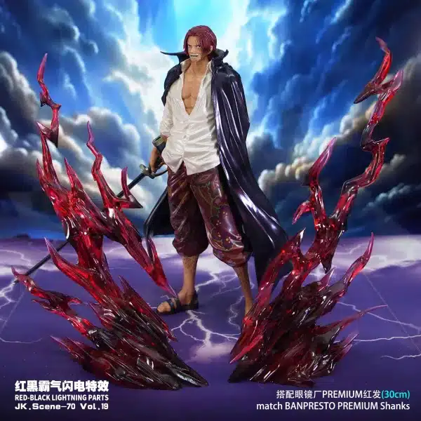 One Piece JacksDo Studio Shanks Special Effect Accessories x Red And Black Domineering Lightning Resin Statue 2