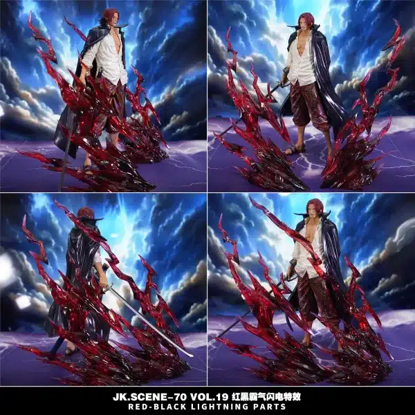 One Piece JacksDo Studio Shanks Special Effect Accessories x Red And Black Domineering Lightning Resin Statue 3