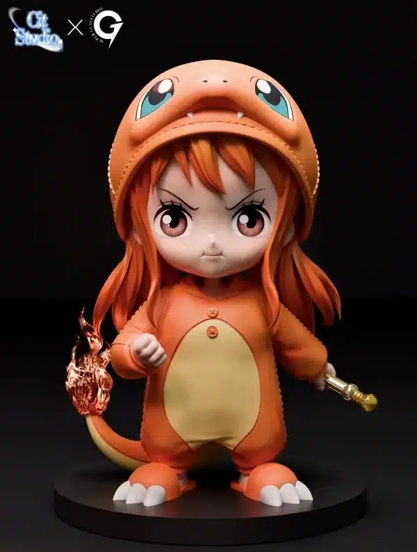 One Piece Super Guai Studio x Cit Studio COS Charmander Nami Resin Statue 1