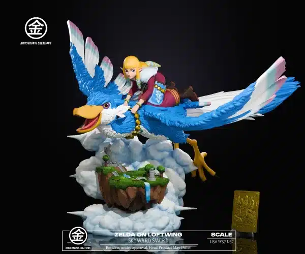 The Legend of Zelda Kintsukuroi Creations Zelda On Loftwing Skyward Sword Resin Statue 1