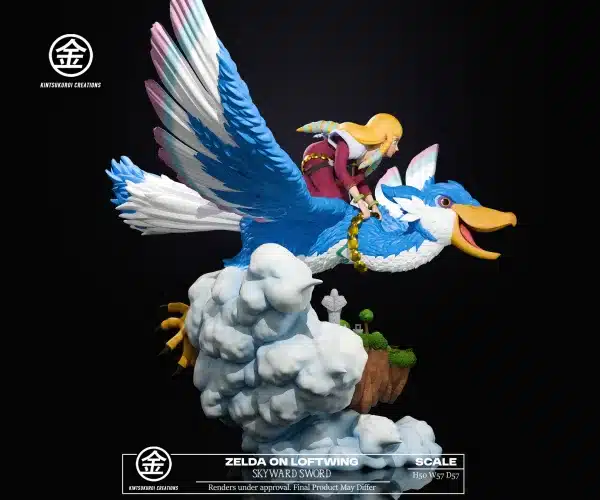 The Legend of Zelda Kintsukuroi Creations Zelda On Loftwing Skyward Sword Resin Statue 4