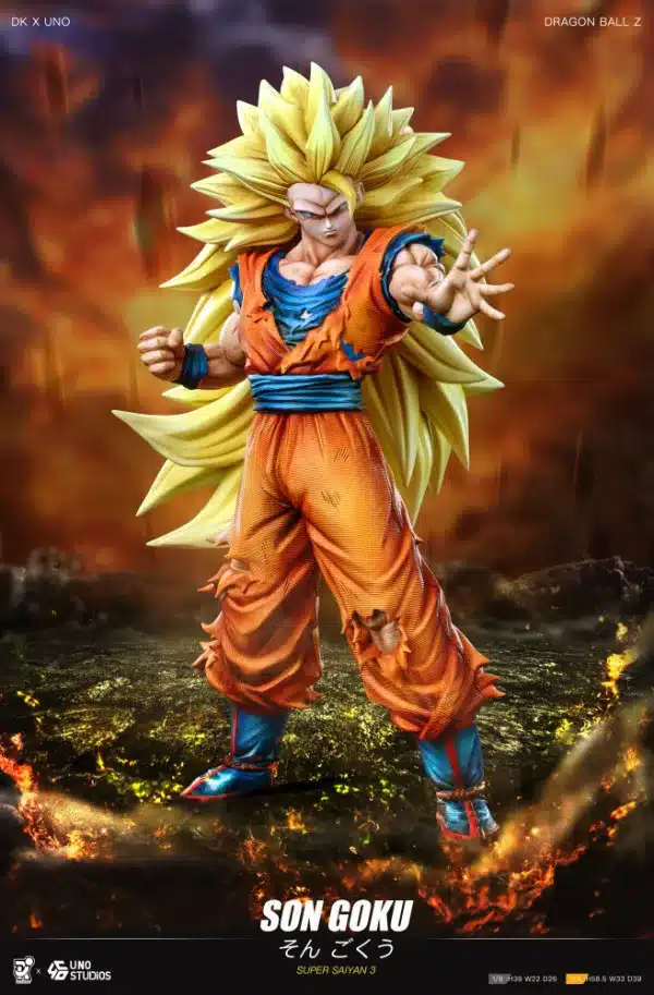 Dragon Ball DK X UNO Studio SSJ3 Goku Resin Statue 2