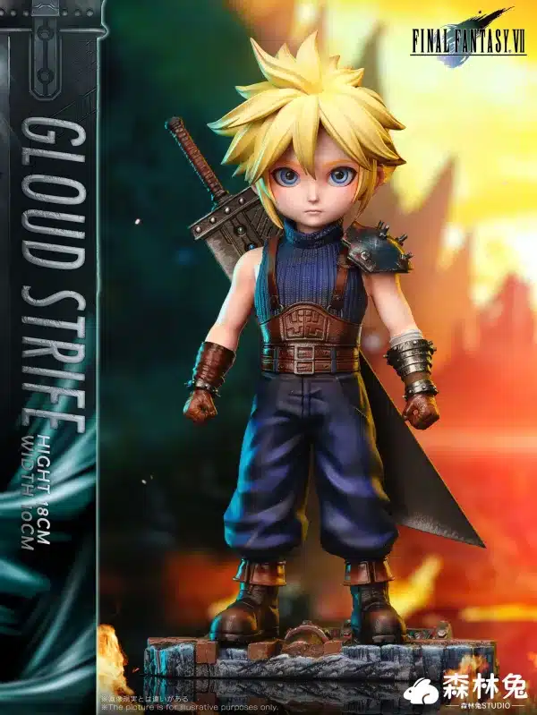 Final Fantasy Forest Rabbit Studio Small Cloud Strife Resin Statue 1