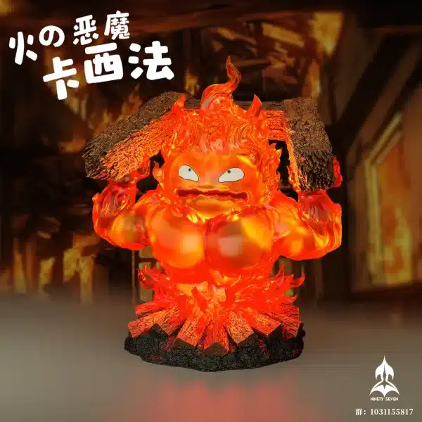 Howls Moving Castle Ninety Seven Studio Angry Calcifer Resin Statue 2