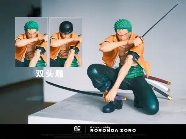 One Piece AO Studio Enies Lobby Roronoa Zoro Resin Statue 4