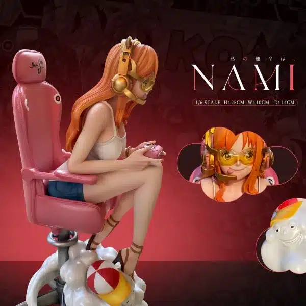 One Piece TCT Studio Nami Playing VideoGames Resin Statue 3