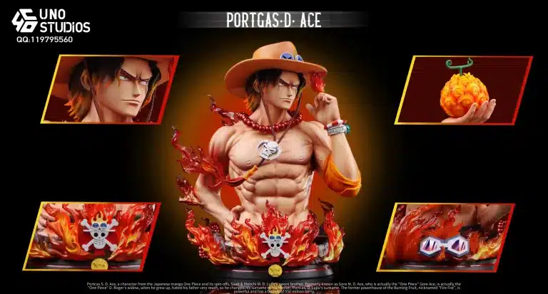 One Piece UNO Studio Portgas D Ace Bust Resin Statue 1