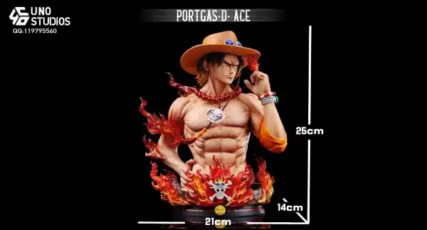 One Piece UNO Studio Portgas D Ace Bust Resin Statue 2