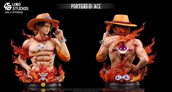 One Piece UNO Studio Portgas D Ace Bust Resin Statue 5