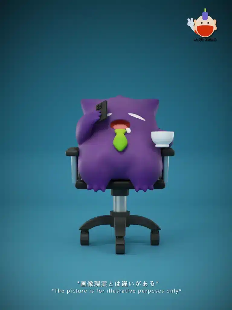 Pokemon BBD Studio x Yun Xing Gong Fang Studio Office Chair Gengar Resin Statue 1