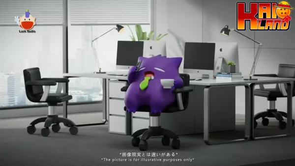 Pokemon BBD Studio x Yun Xing Gong Fang Studio Office Chair Gengar Resin Statue 2 png