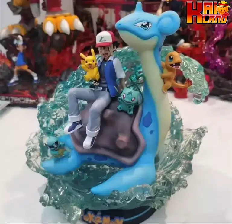 Pokemon EGG Studio Ash Ketchum x Lapras Resin Statue 1