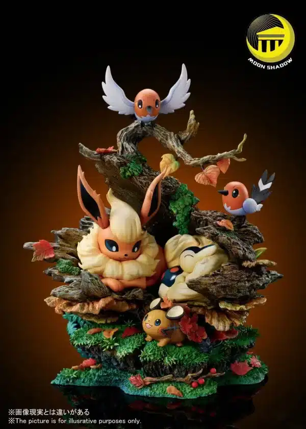 Pokemon Moon Shadow Studio Flareon Group Resin Statue - Image 2