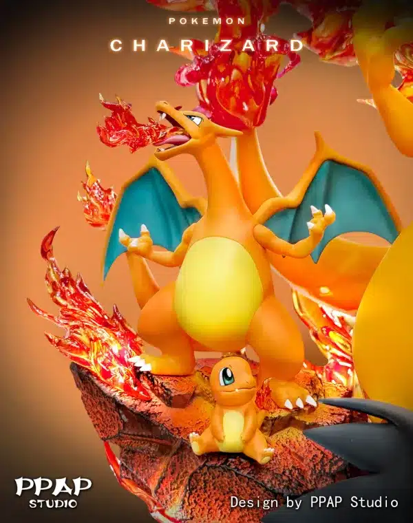 Pokemon PPAP Studio Charizard Family Resin Statue 3