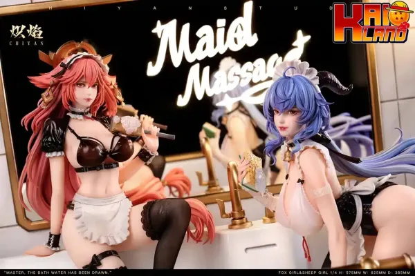 Genshin Impact ChiYan Studio Bathroom Maid Yae Miko x Ganyu Resin Statue 1