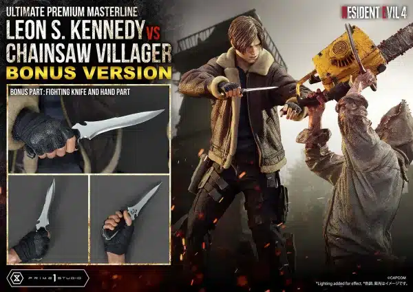 Resident Evil 4 Prime 1 Studio Leon S Kennedy versus Chainsaw Villager Licensed Resin Statue 99999