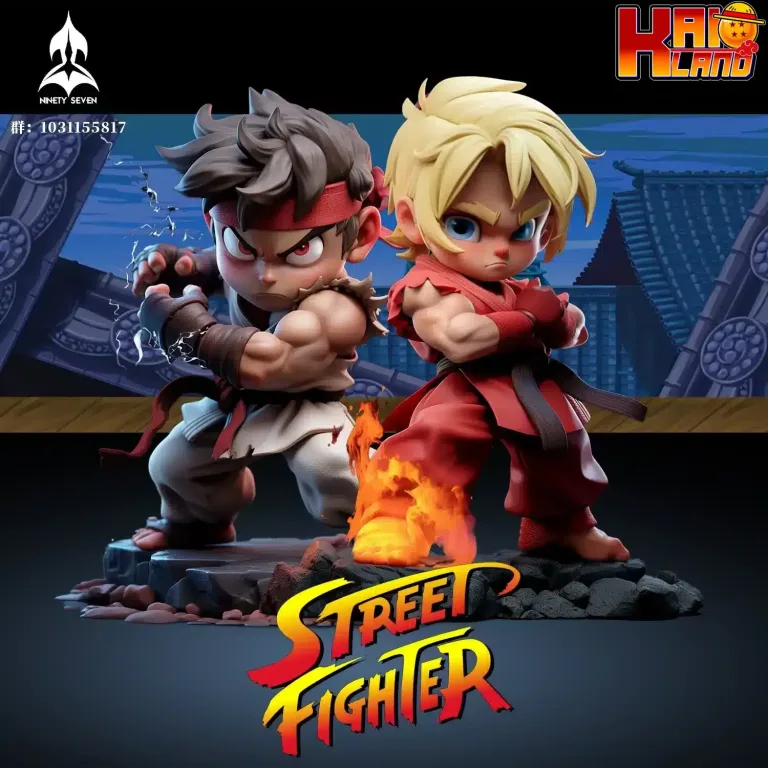 Street Fighter Ninety Seven Studio Ryu x Ken Chibi Resin Statue 1