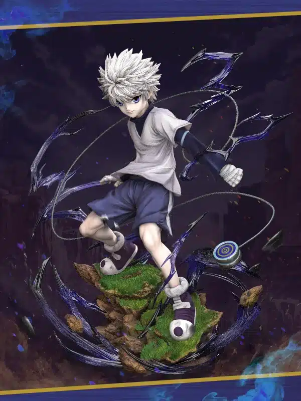 Hunter X Hunter Hunter Fan studio Killua Zoldyck Yoyo Attack Resin Statue 3